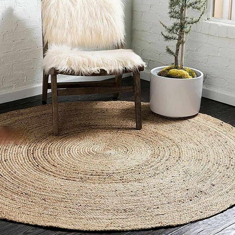 GENERICO - Alfombra Redonda Circular 120x120 Yute Natural