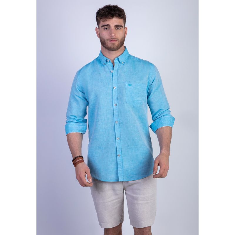 FEROUCH - Camisa Sport Lino F Verde Ferouch