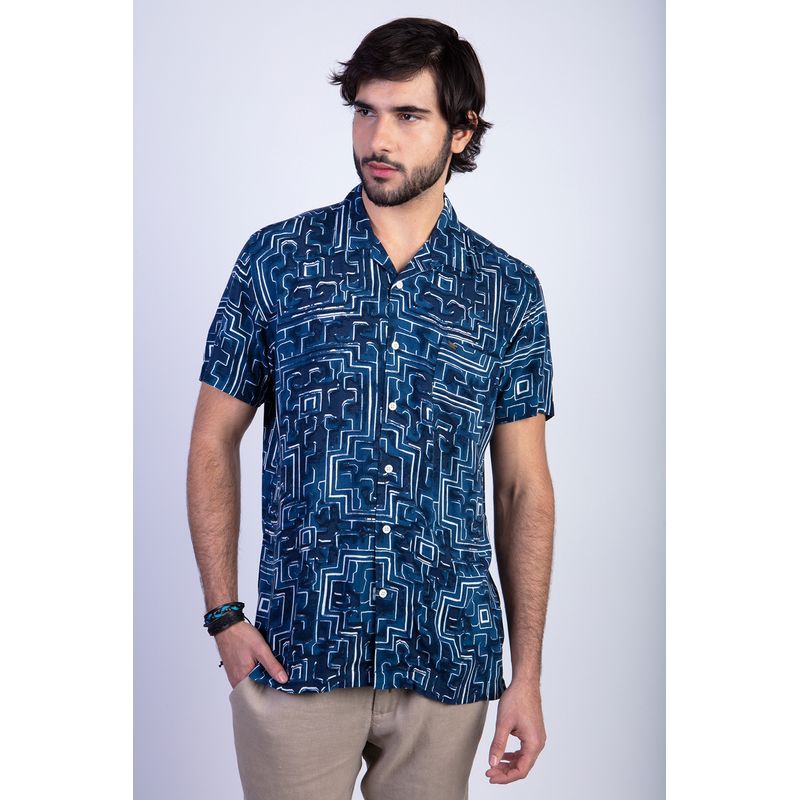 FEROUCH - Camisa Estampada Silver Fj Azul Ferouch