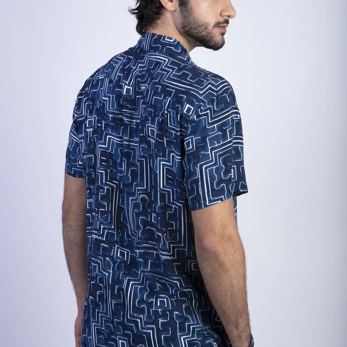 FEROUCH - Camisa Estampada Silver Fj Azul Ferouch
