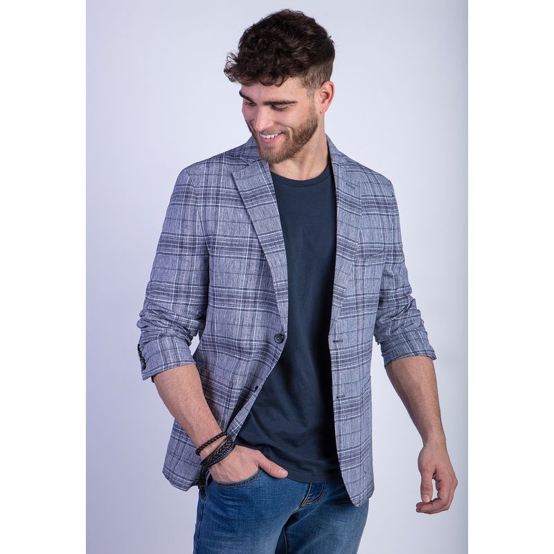 FEROUCH - Blazer Check Austin F Azul Ferouch