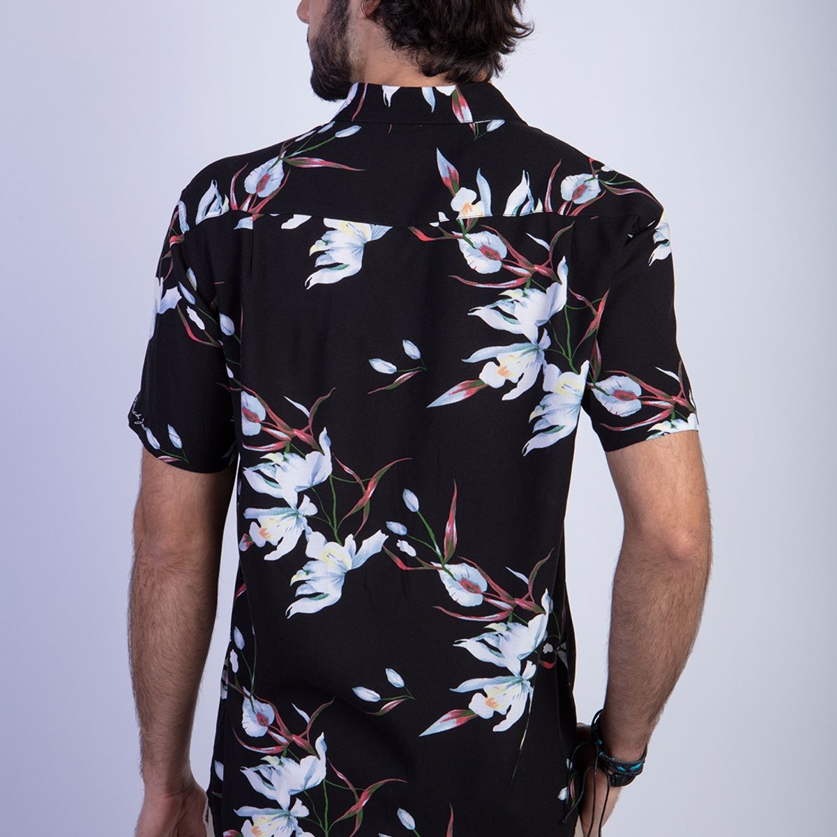 FEROUCH - Camisa Estampada Flores Fj Negro Ferouch