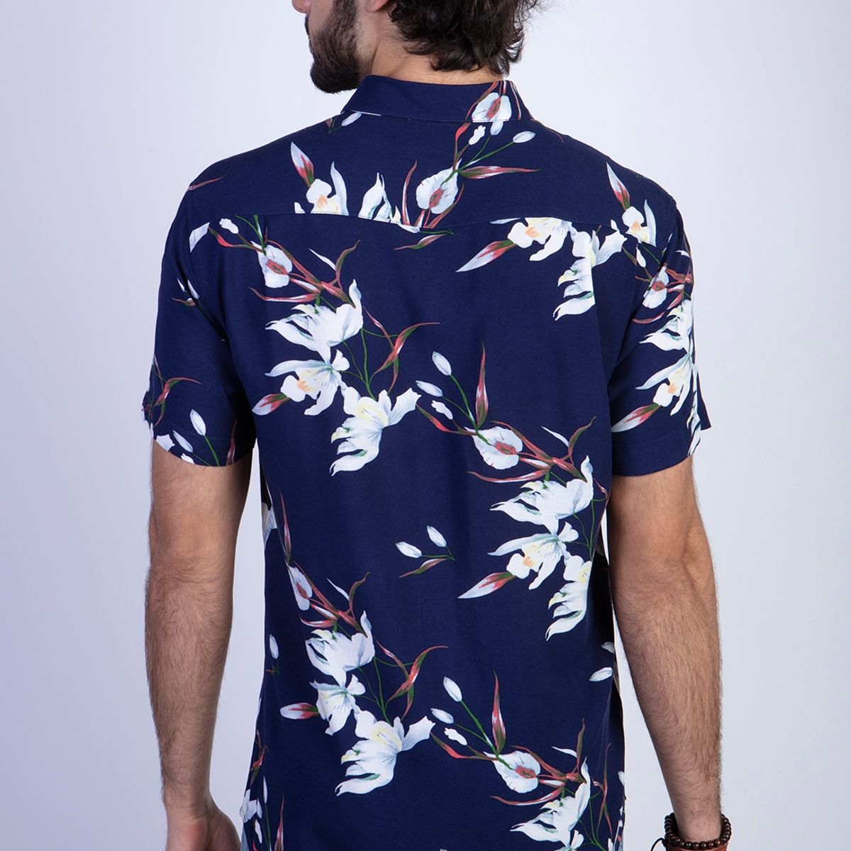 FEROUCH - Camisa Estampada Flores Fj Azul Ferouch