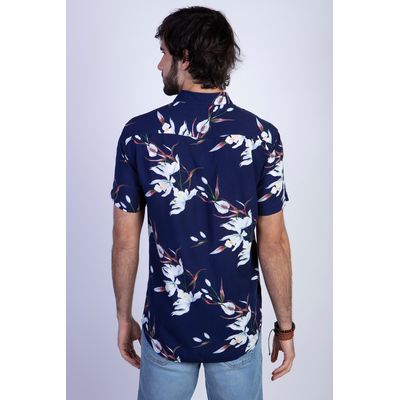 Imagen 2 del producto Camisa Estampada Flores Fj Azul