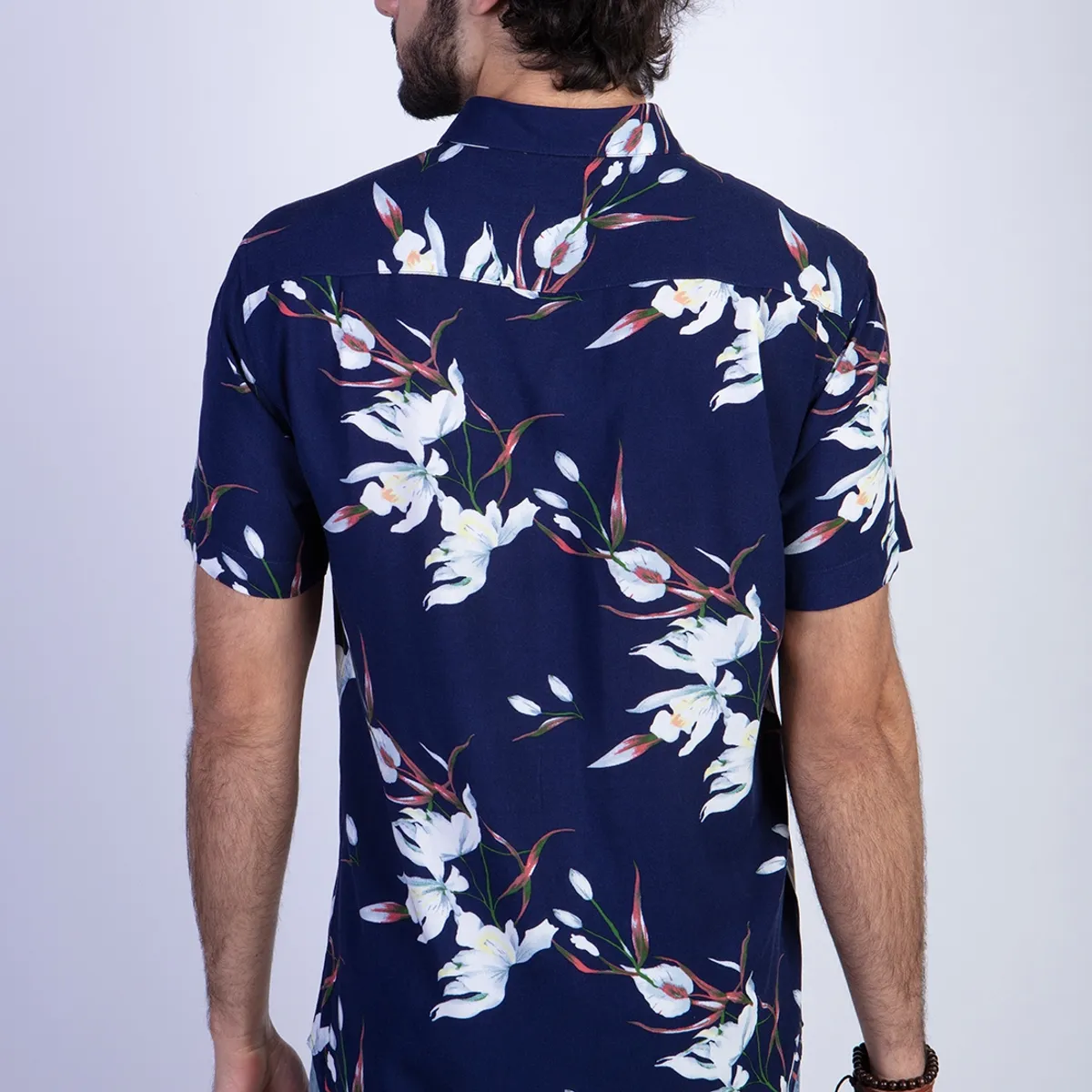 FEROUCH - Camisa Estampada Flores Fj Azul Ferouch