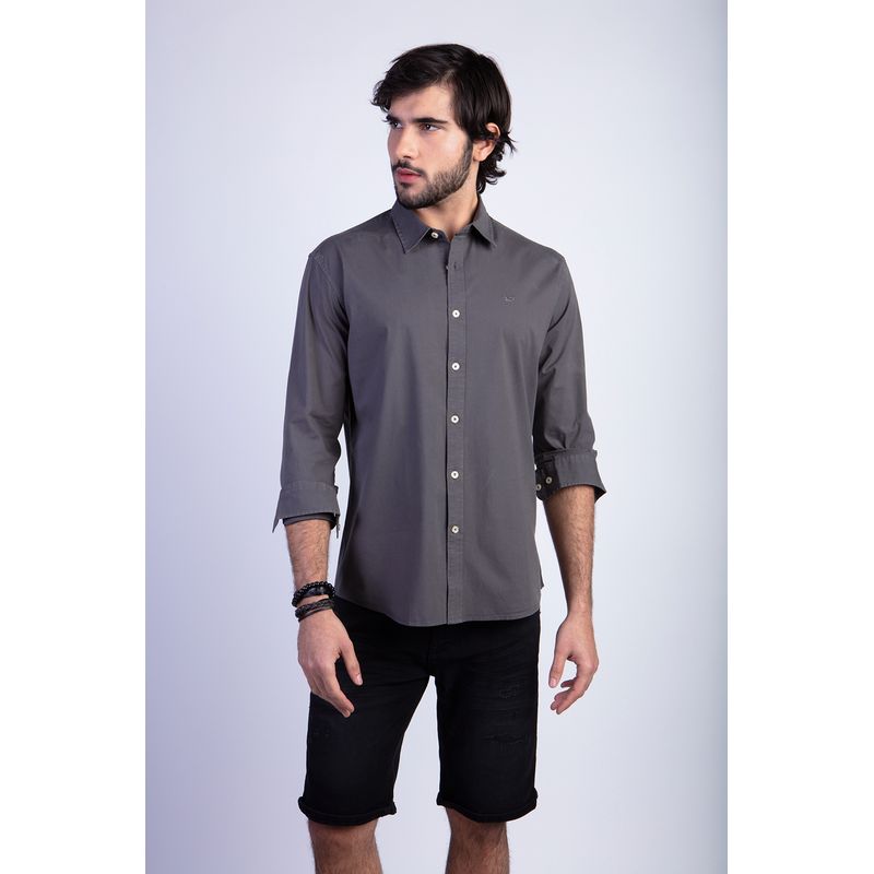 FEROUCH - Camisa Garment Dyed Sport F Gris Ferouch