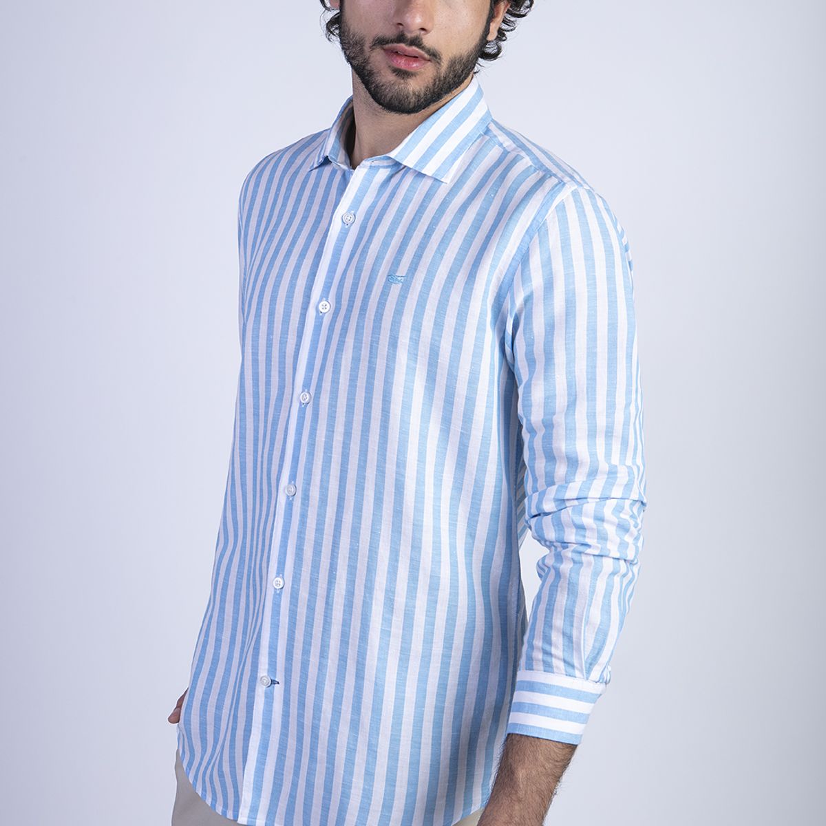 FEROUCH - Camisa Fontana F Celeste Ferouch