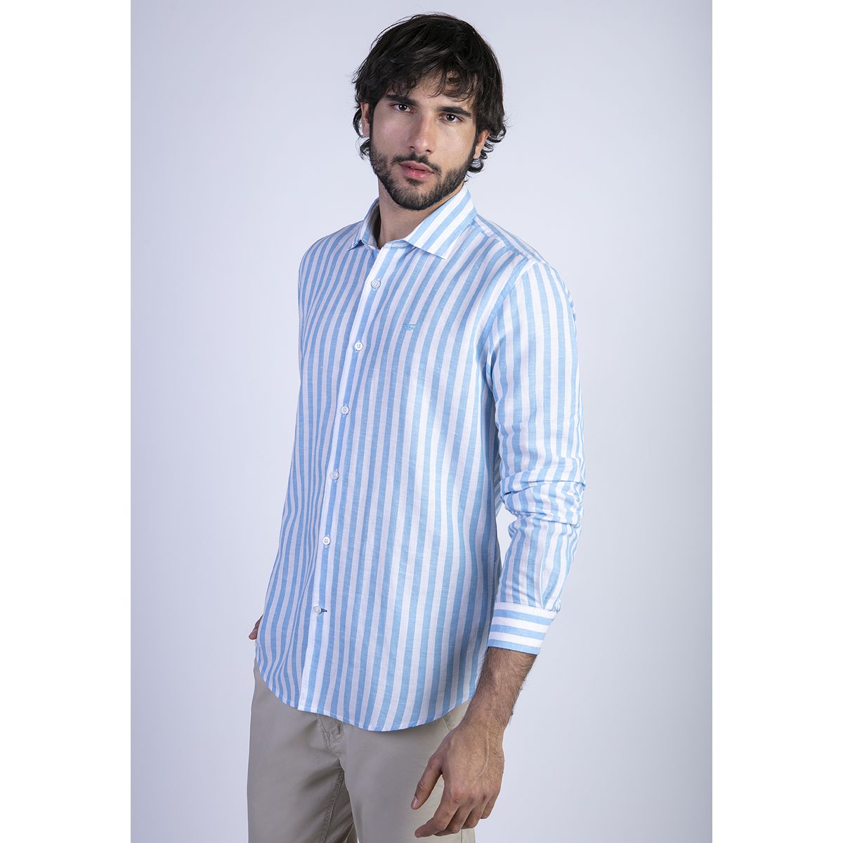 FEROUCH - Camisa Fontana F Celeste Ferouch