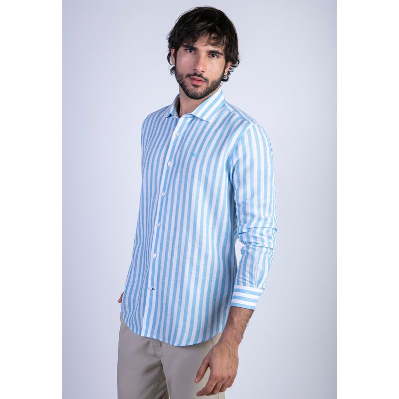 FEROUCH - Camisa Fontana F Celeste Ferouch
