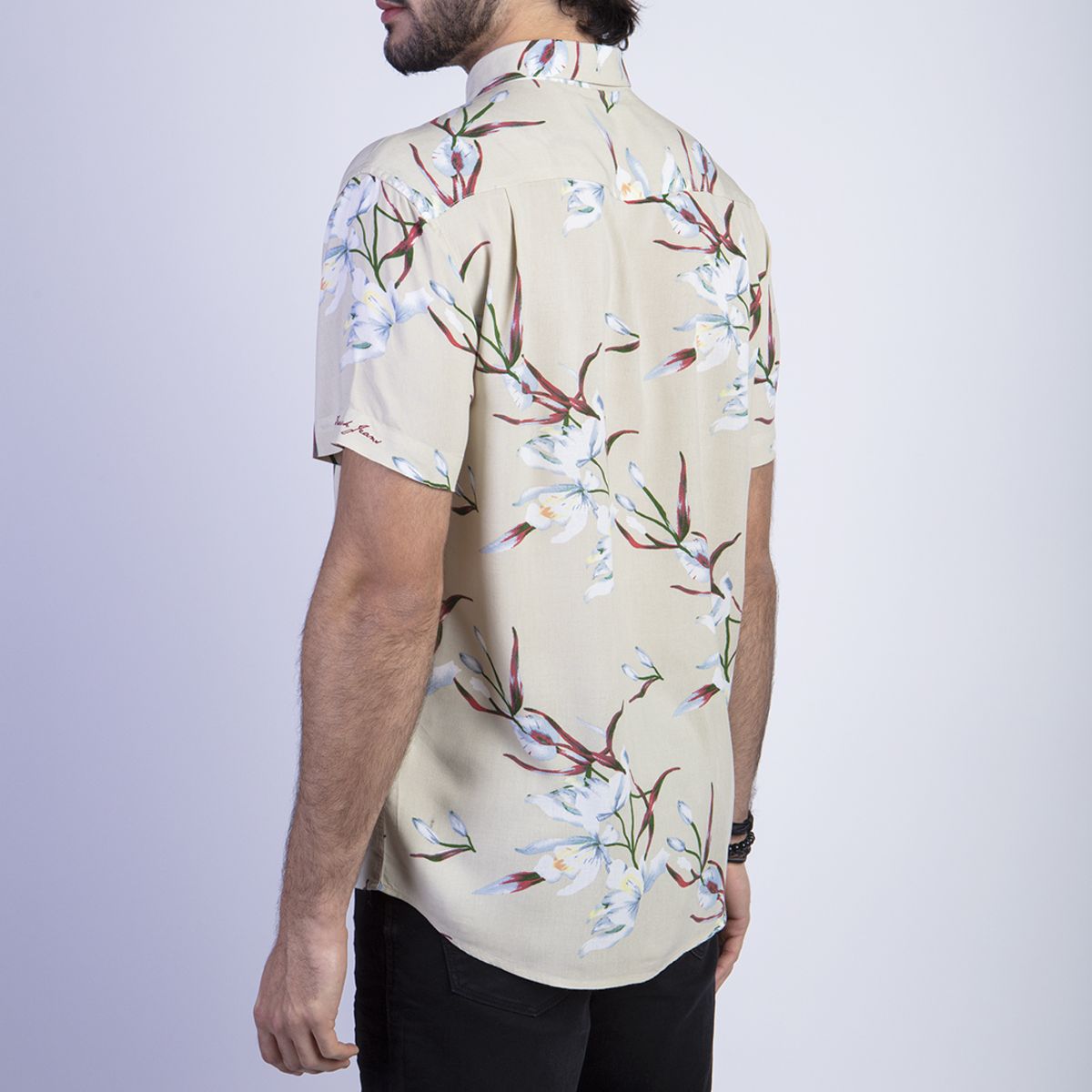 FEROUCH - Camisa Estampada Flores Fj Beige Ferouch