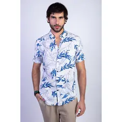 FEROUCH - Camisa Estampada Memphis Fj Azul