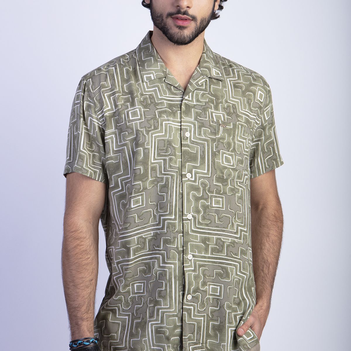 FEROUCH - Camisa Estampada Silver Fj Verde Ferouch