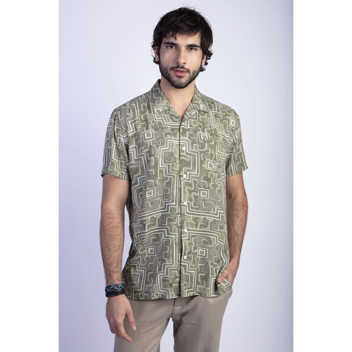 FEROUCH - Camisa Estampada Silver Fj Verde Ferouch