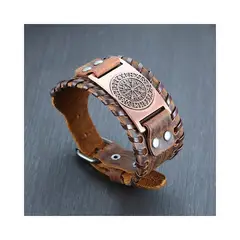 GENERICO - Pulsera de Cuero Vegvísir