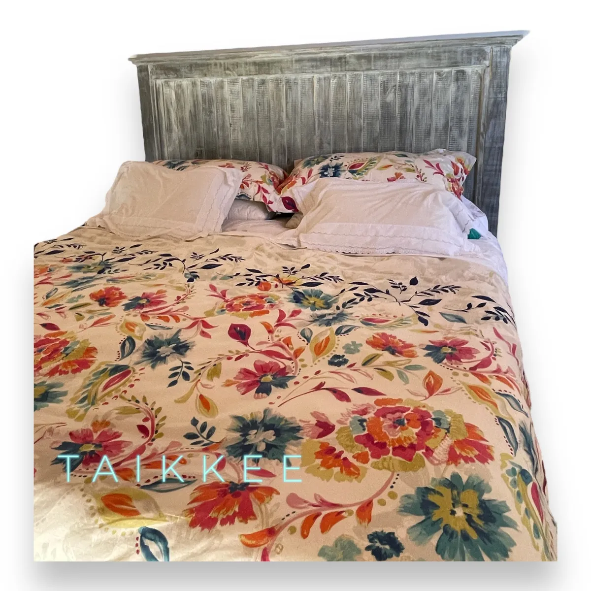 TAIKKEE - RESPALDO DE CAMA RUSTICO 1 1/2 PLAZAS, GRIS PIEDRA DEC