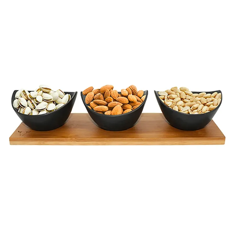 WAYU - Set 3 Bowls Para Aperitivo Con Bandeja - Wayu