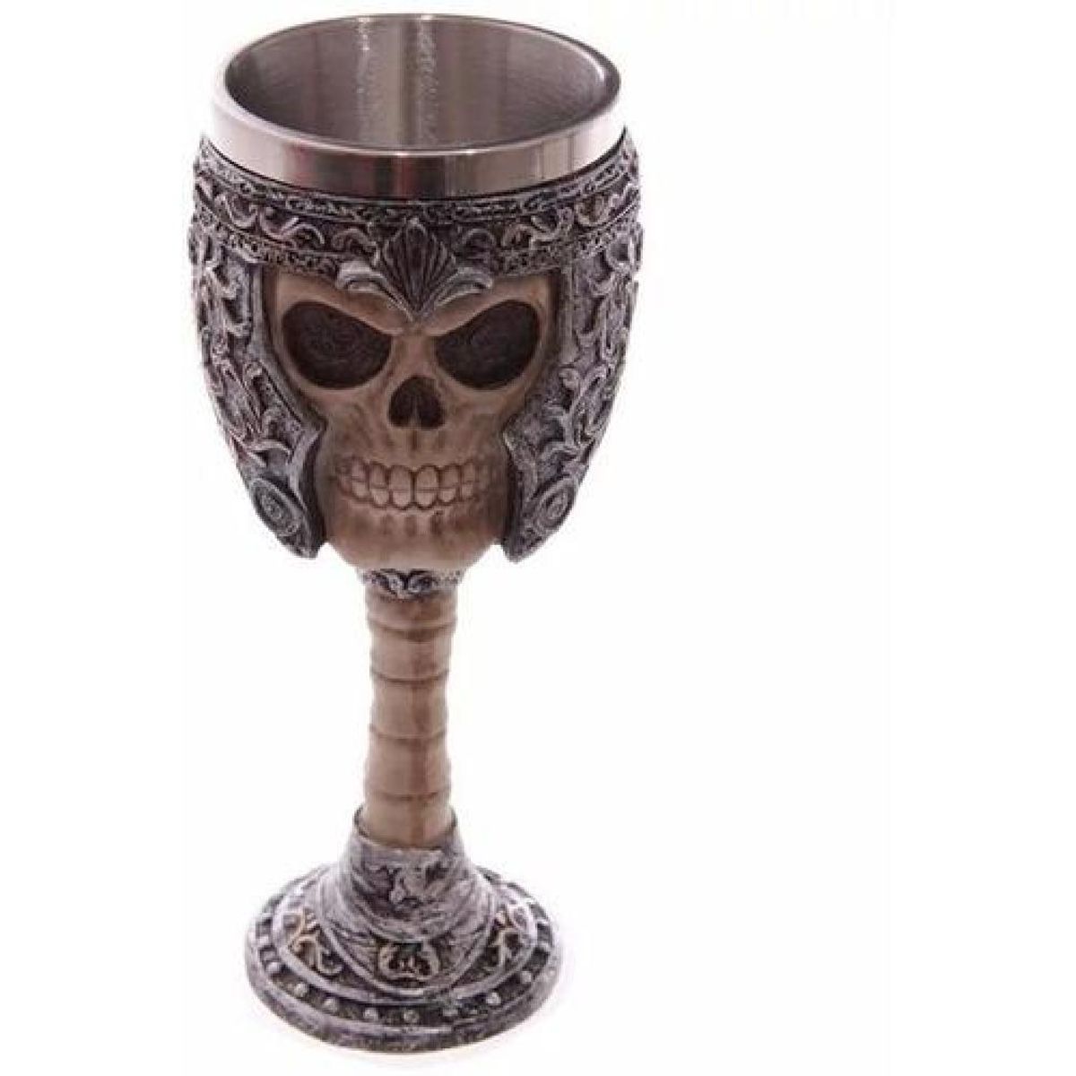 GENERICO - Copa Cáliz Calavera Medieval Halloween Craneo Casco - Negro