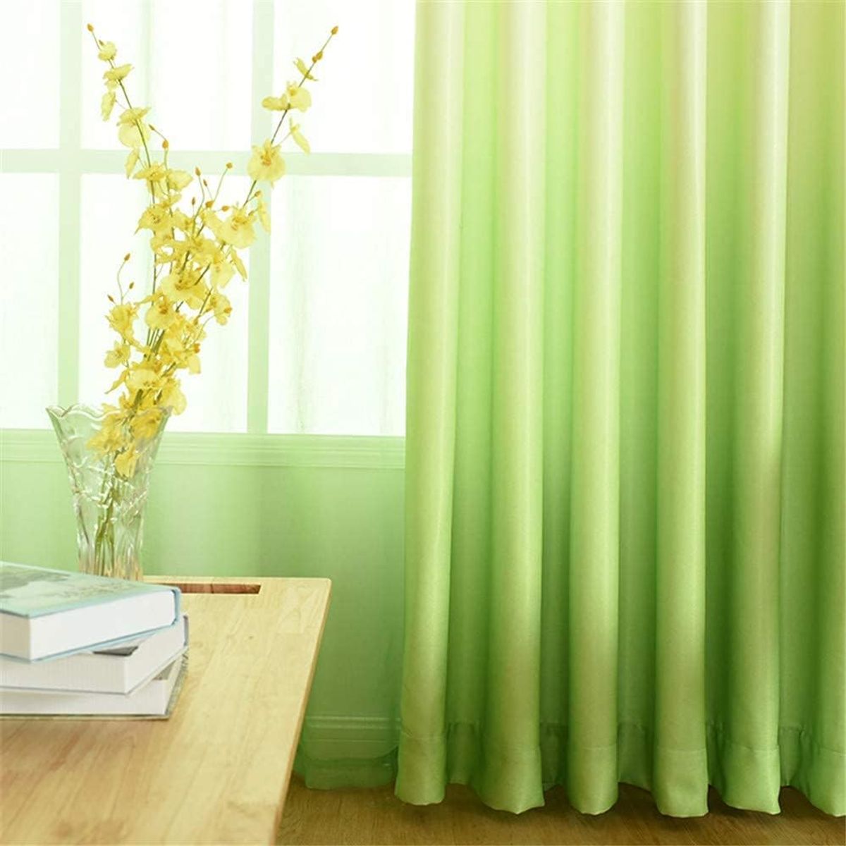 GENERICO - CORTINA VISILLO DEGRADE 2 PAÑOS 140CM X 240CM C/U COLOR VERDE