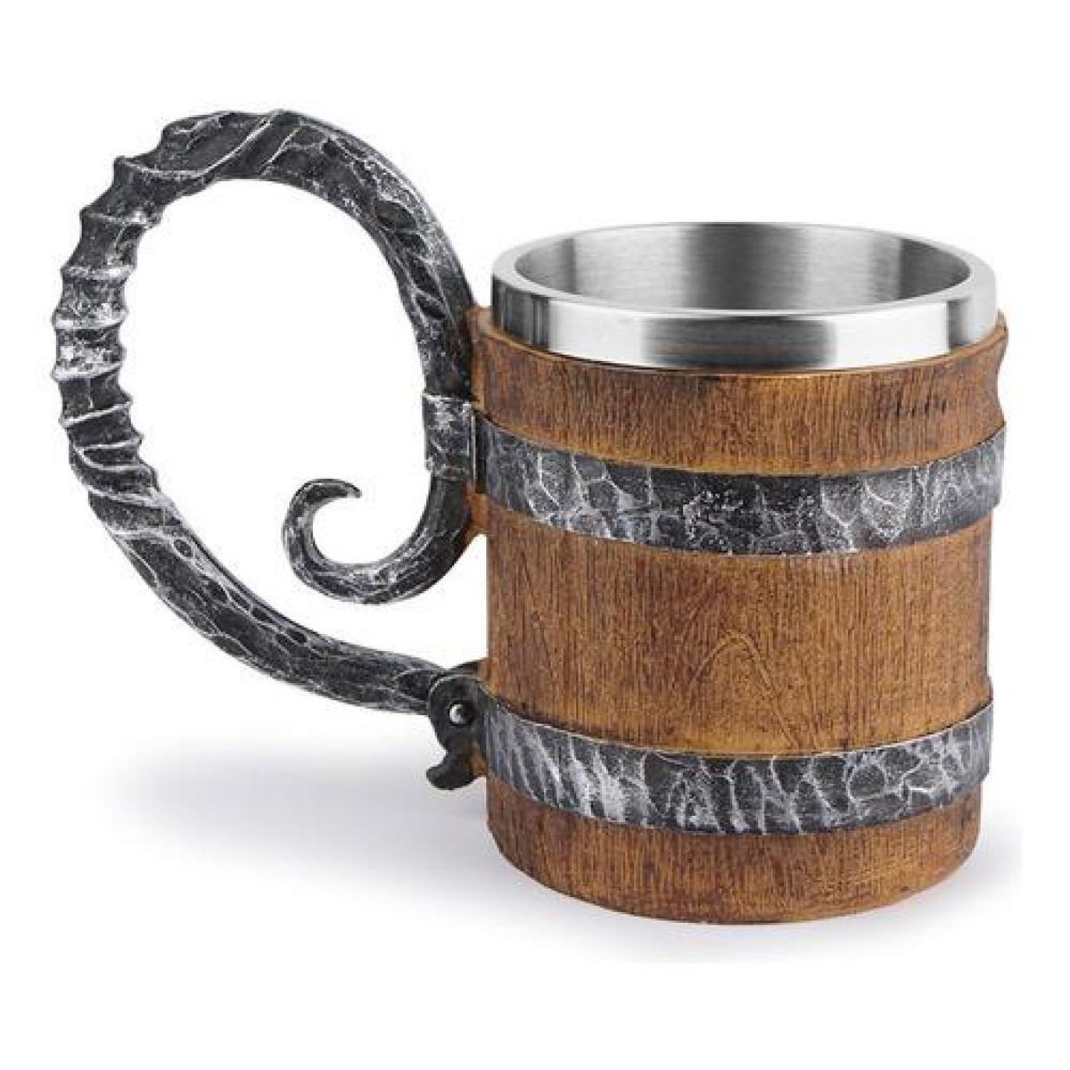 GENERICO - Tazón 3d Resina Barril De Cerveza Vikingo O Pirata Vintage - Negro