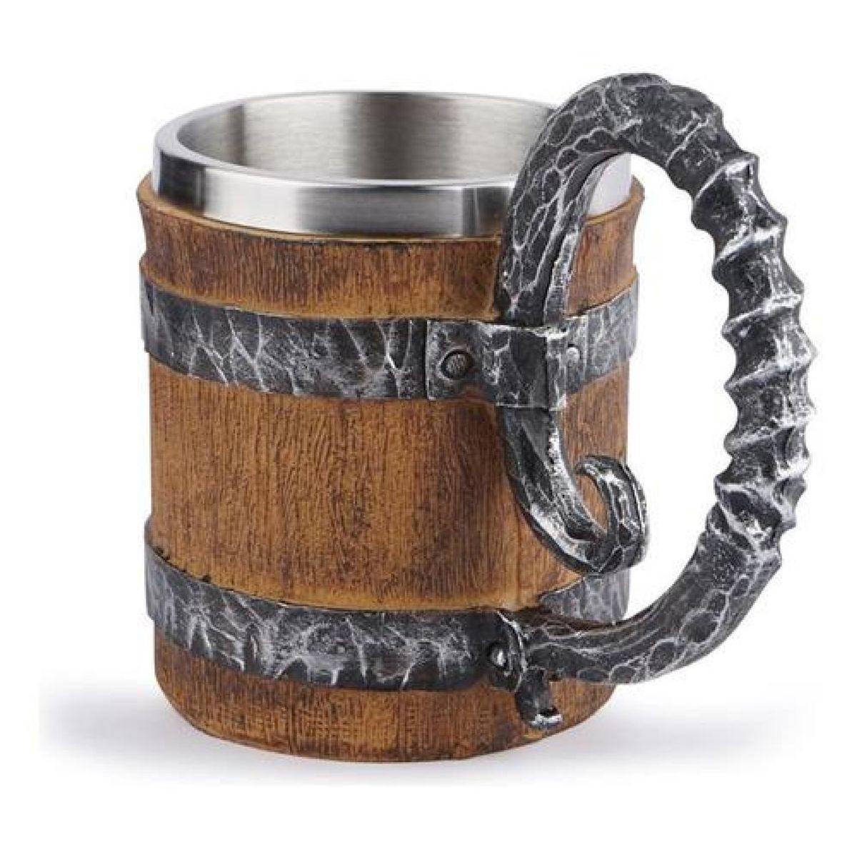 GENERICO - Tazón 3d Resina Barril De Cerveza Vikingo O Pirata Vintage - Negro