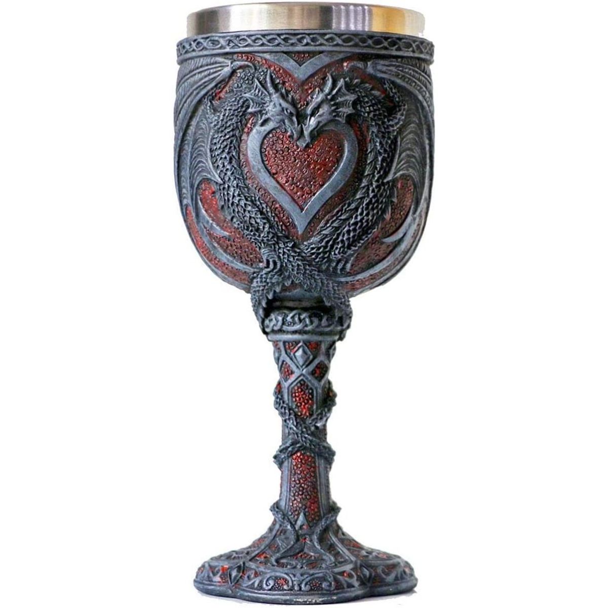 GENERICO - Copa Cáliz 3d dual dragón corazón Celtic heart love