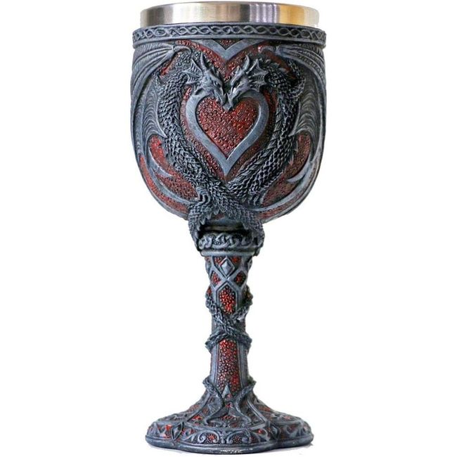 GENERICO - Copa Cáliz 3d dual dragón corazón Celtic heart love