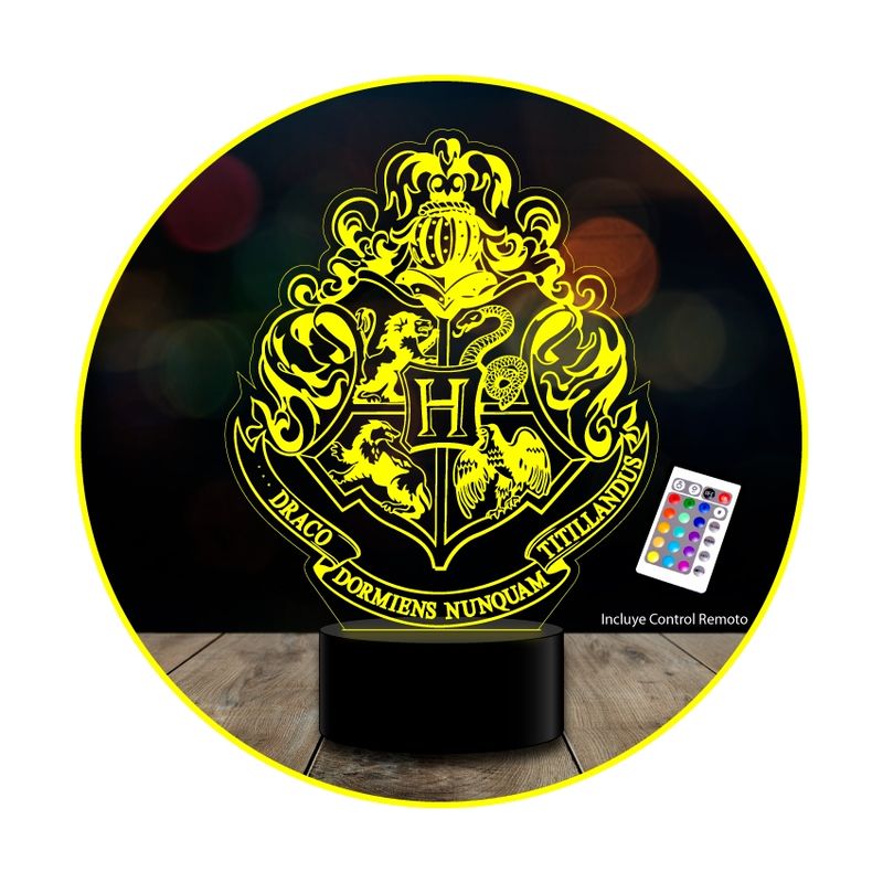 GENERICO - Lámpara 3d Harry Potter Escudo Hogwarts 26 Cm 7 Colores Inte