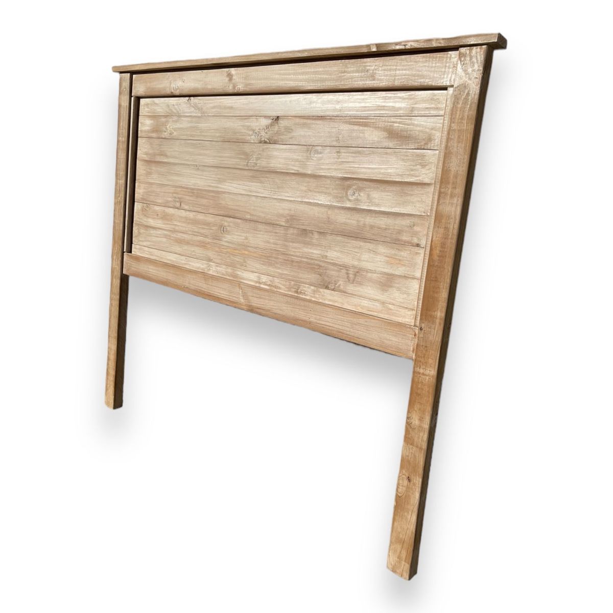 TAIKKEE - RESPALDO DE CAMA RUSTICO 1 PLAZA, COLOR ROBLE NATURAL DECAPADO