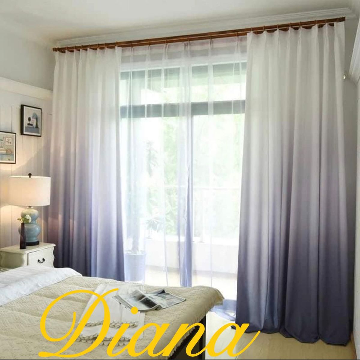 GENERICO - CORTINA VISILLO DEGRADE 2 PAÑOS 140CM X 240CM C/U COLOR MORADO DEGRADE