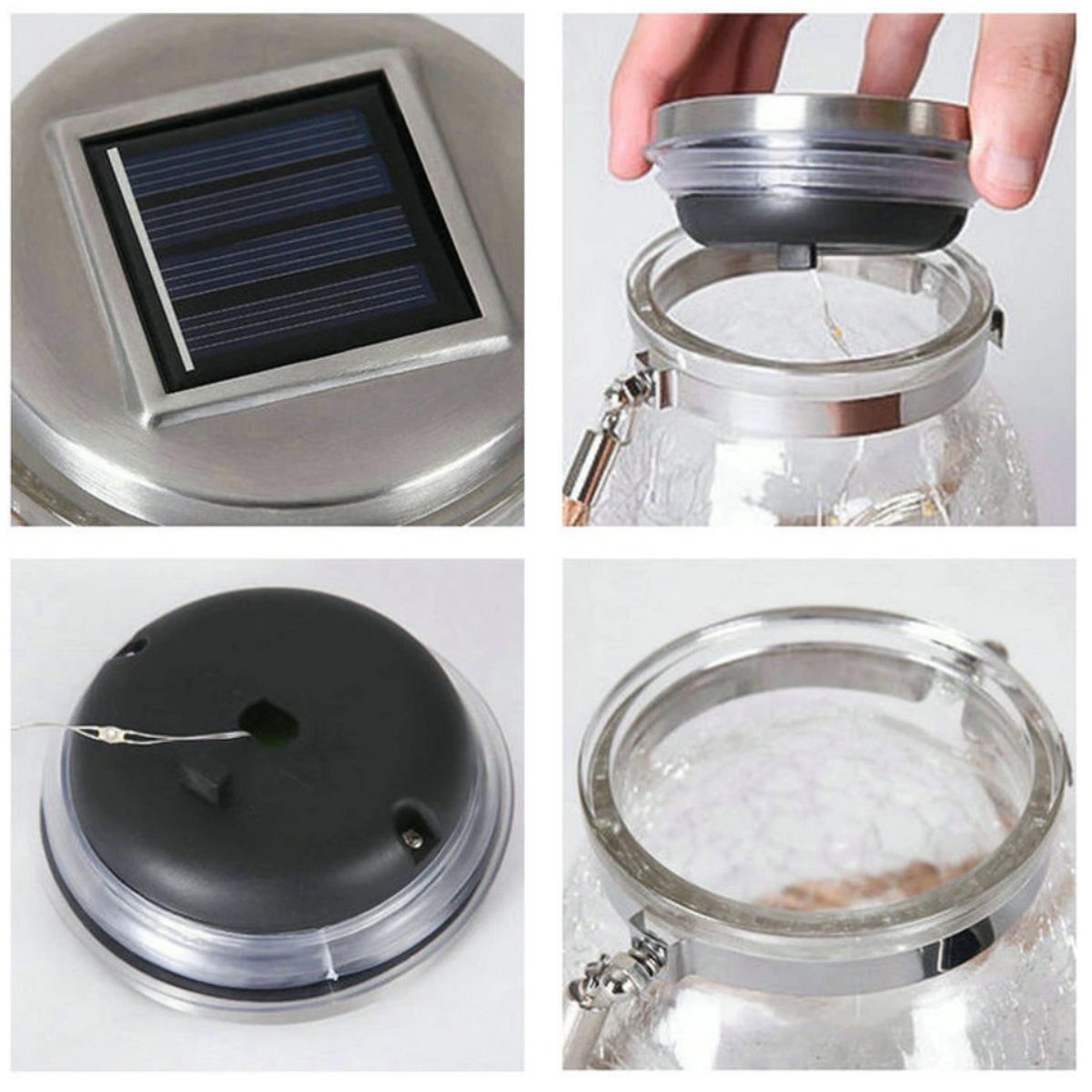 GENERICO - ESFERAS LED SOLAR COLGANTE EN LUZ CÁLIDA DE VIDRIO