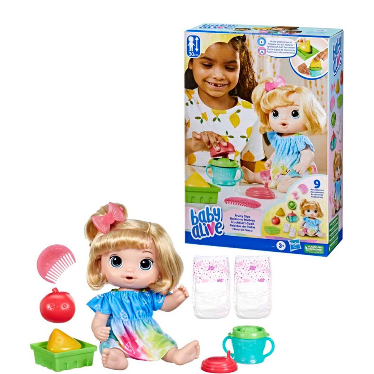 BABY ALIVE - Baby Alive muñeca Bebidas De Frutas - Rubia