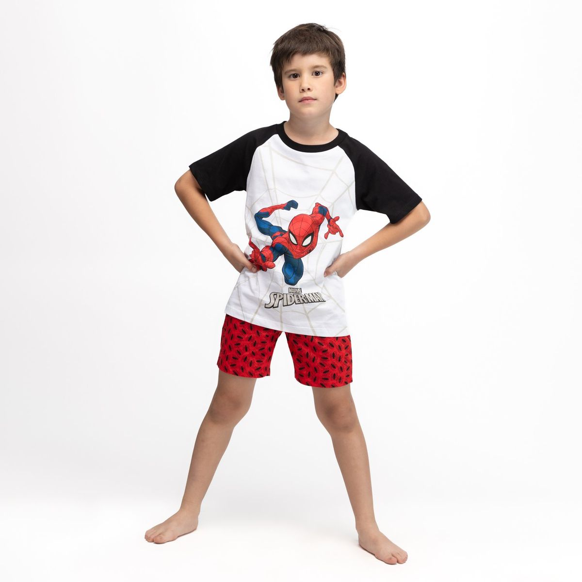 MARVEL - Pijama Niño Spiderman Lanzando Negro Marvel