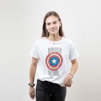 Polera Mujer Capitan America Super Blanco