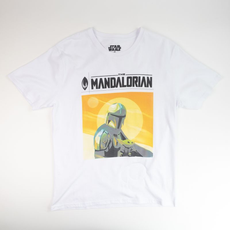 STAR WARS - Polera Hombre Picture Blanco Mandalorian Star Wars