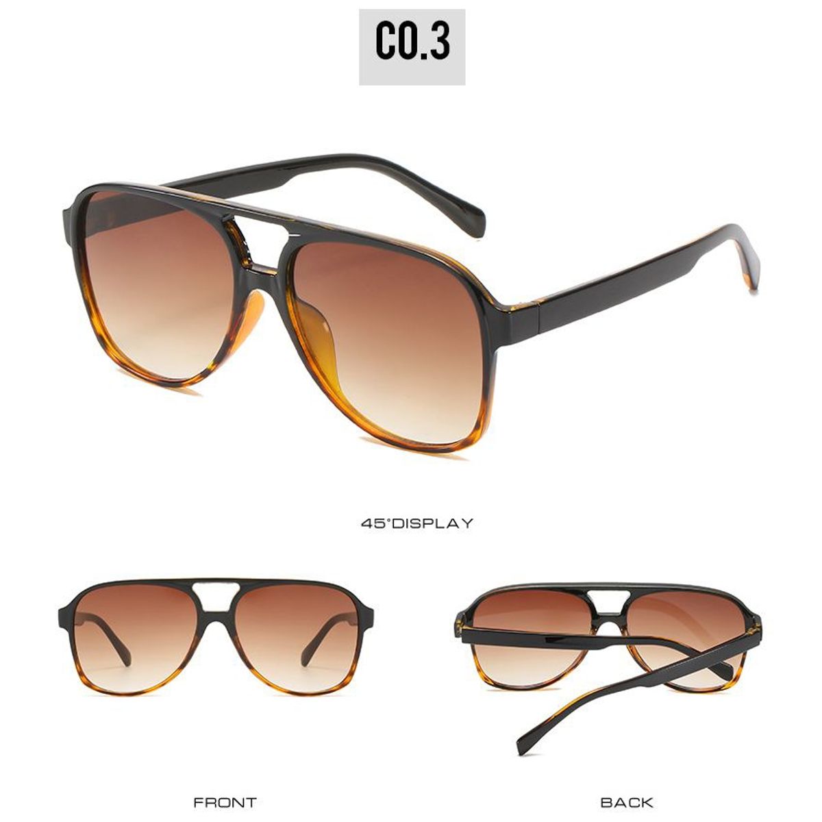 VATYERTY - Gafas de moda con barra superior de lentes teñidas