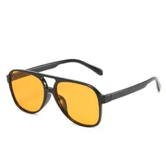 VATYERTY - Gafas de moda con barra superior de lentes teñidas negro