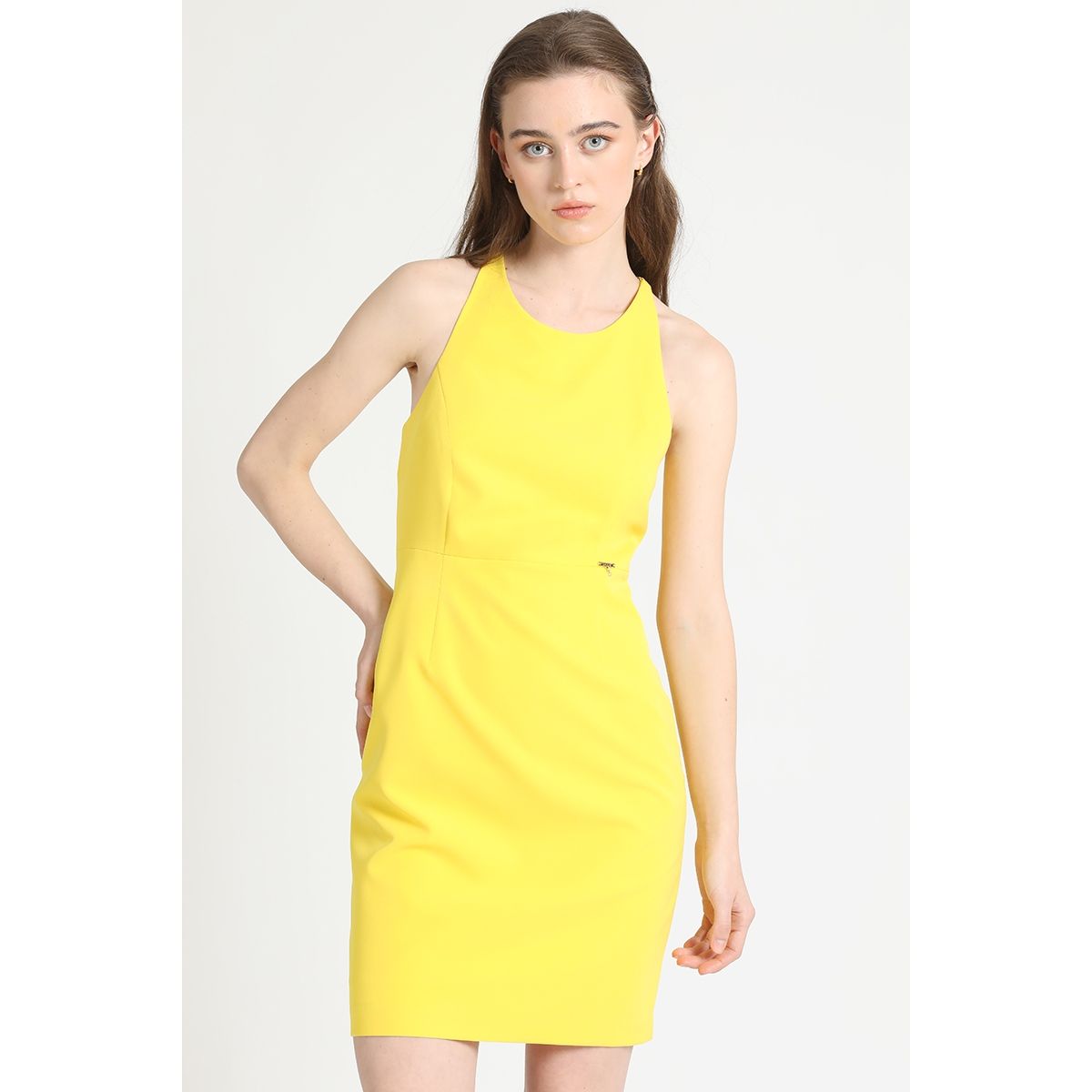 LIOLA - Vestido Strass Halter Amarillo Liola
