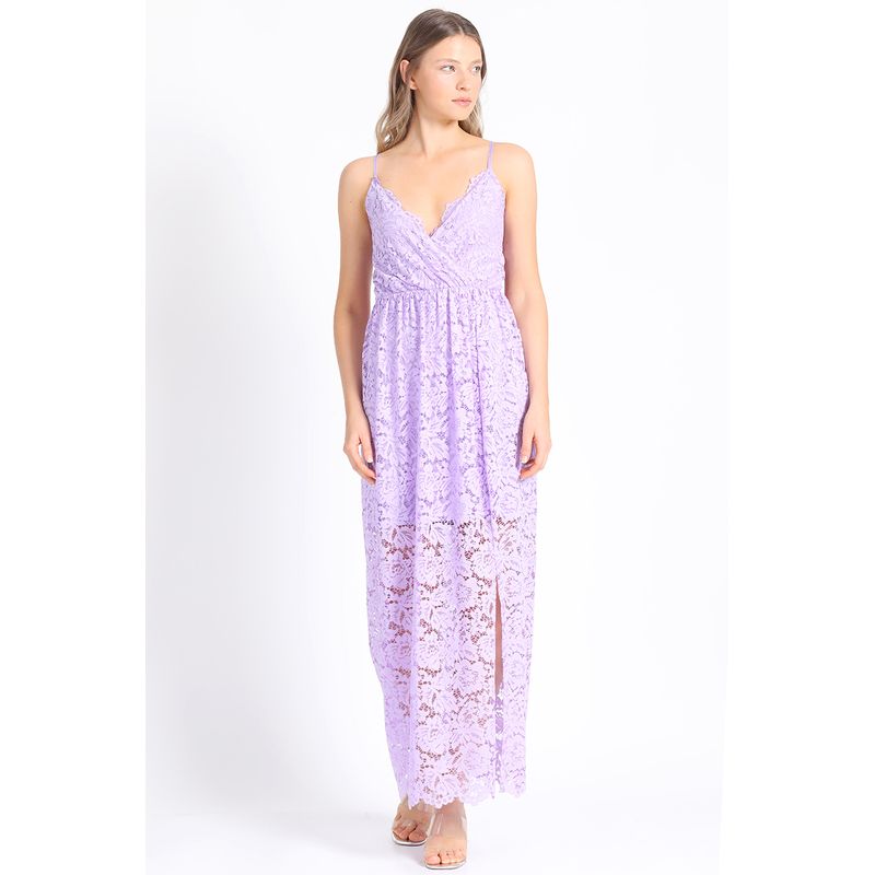 LIOLA - Vestido Maxi Encaje Lila Liola