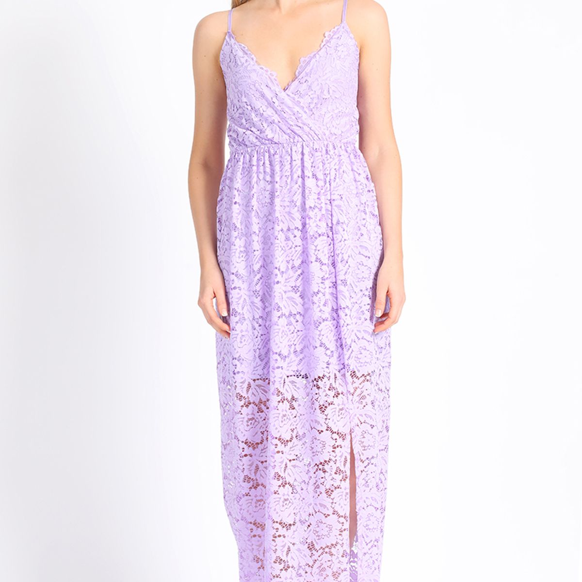 LIOLA - Vestido Maxi Encaje Lila Liola