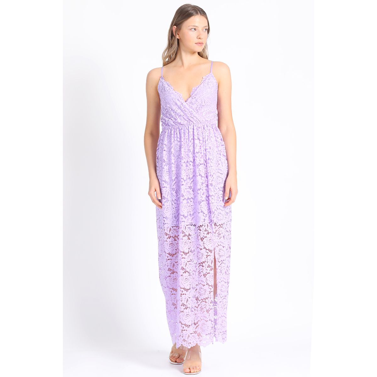 LIOLA - Vestido Maxi Encaje Lila Liola