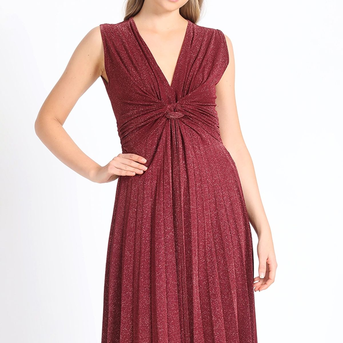 LIOLA - Vestido Midi Vino Liola