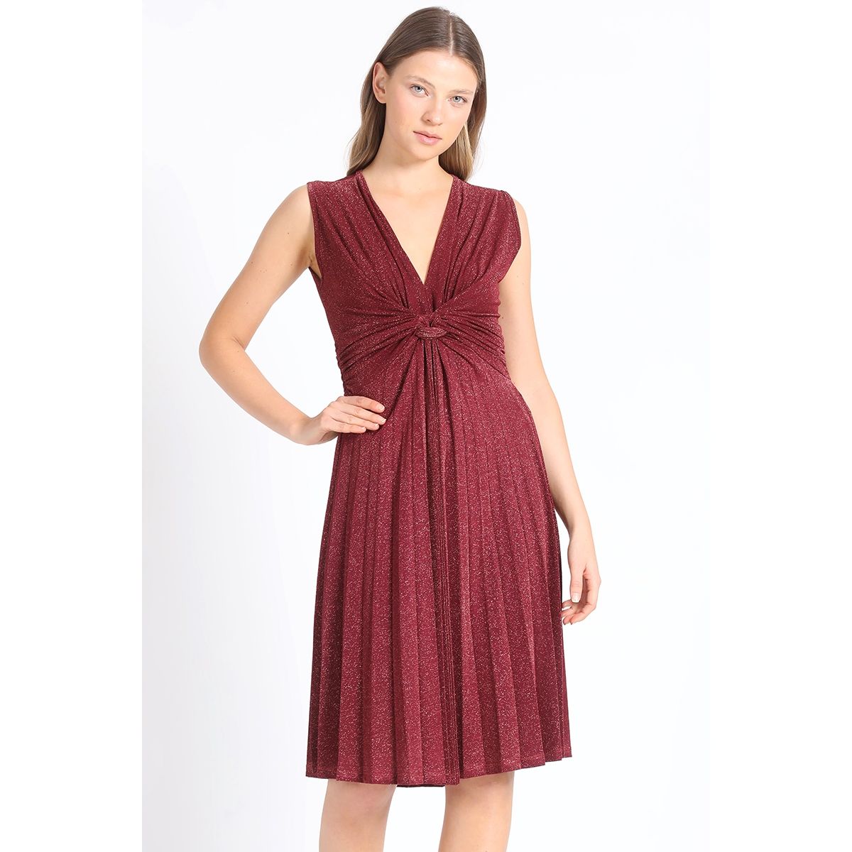 LIOLA - Vestido Midi Vino Liola