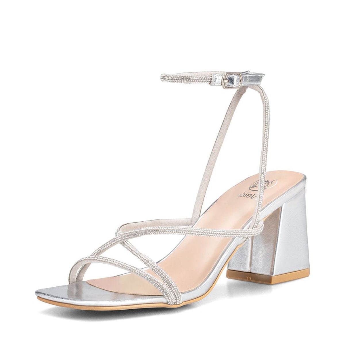 WEIDE - Sandalia Taco Plateado Fiesta QIU316 Weide