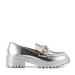 WEIDE - Zapato Taco Casual Eco cuero Mujer Plateado JN20