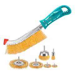 GENERICO - Set Juego De Escobillas Alambre Rizada 7 Piezas Total