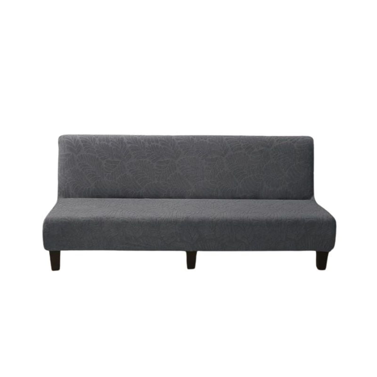 GENERICO - Funda Para Futón Sofa Elástica Diseño Relieve En Hojas  Gris