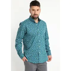KOTTING - Camisa Sport Estampada Manga Larga Spandex Turquesa