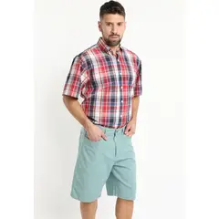 KOTTING - Camisa Fantasia Clasica Manga Corta Boton Cuello Azul Marino