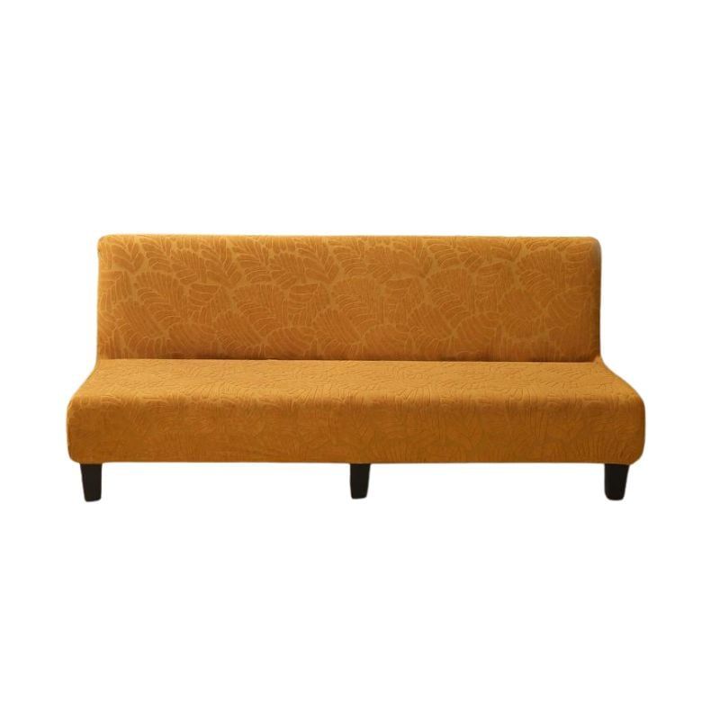 GENERICO - Funda Para Futón Sofa Elástica Diseño Relieve En Hojas  Mostaza