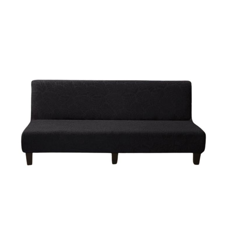 GENERICO - Funda Para Futón Sofa Elástica Diseño Relieve En Hojas Negro